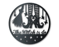 Custom Metal Witch Feet and Broom Wall Art | Halloween | Indoor Outdoor | Up to 36" | Over 20 Color Options