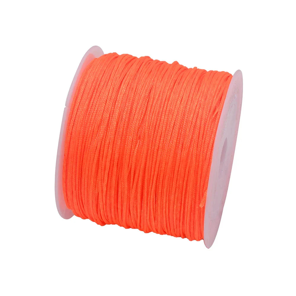 50 Yards 0.8mm Braided Nylon Cord – Durable Satin String for Jewelry Making, Beading, Macrame, Chinese Knot & DIY Crafts