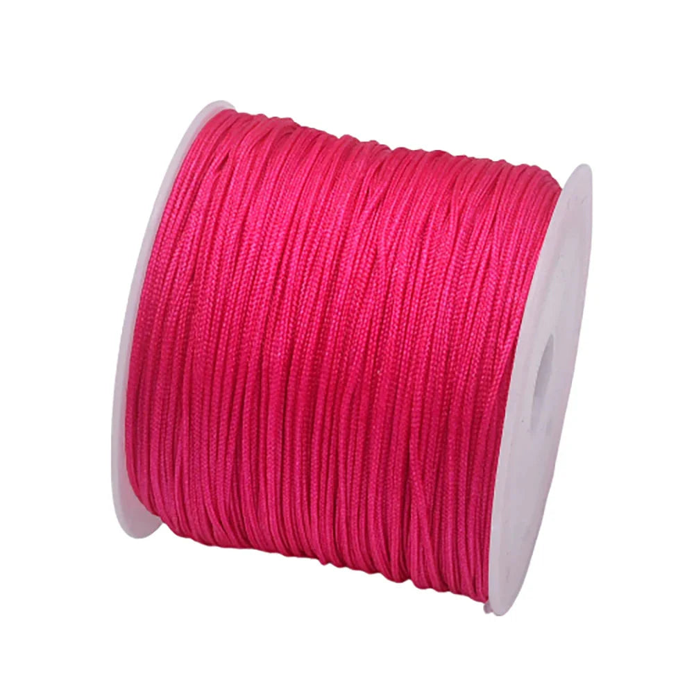 50 Yards 0.8mm Braided Nylon Cord – Durable Satin String for Jewelry Making, Beading, Macrame, Chinese Knot & DIY Crafts