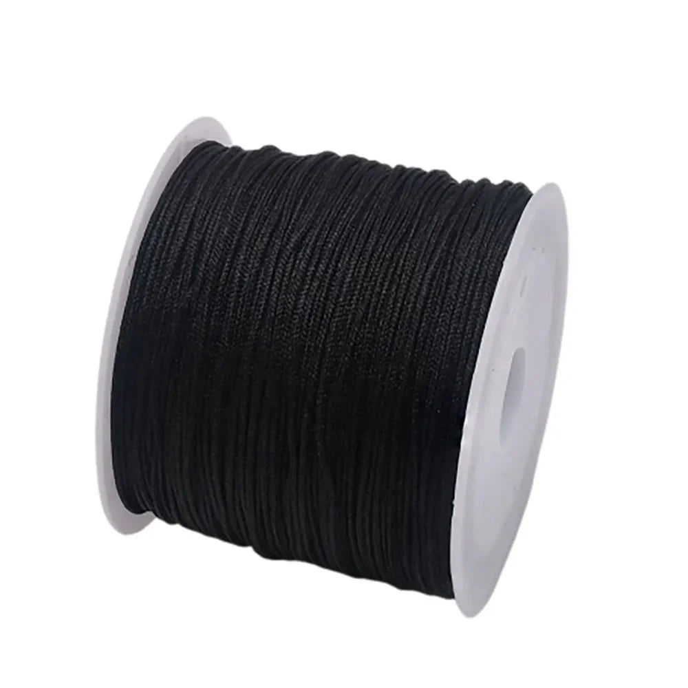 50 Yards 0.8mm Braided Nylon Cord – Durable Satin String for Jewelry Making, Beading, Macrame, Chinese Knot & DIY Crafts