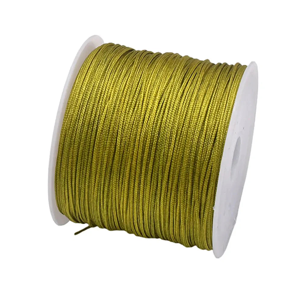 50 Yards 0.8mm Braided Nylon Cord – Durable Satin String for Jewelry Making, Beading, Macrame, Chinese Knot & DIY Crafts