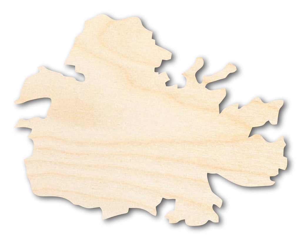 Unfinished Wood Antigua Country Shape - Caribbean Craft - up to 46" DIY