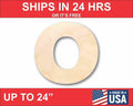 Unfinished Wood Block Letter O - Craft - up to 46" DIY