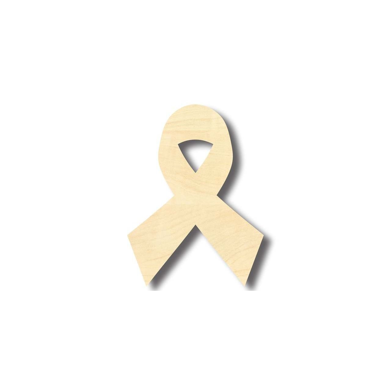 Unfinished Wood Cancer Ribbon Shape - Craft - up to 46" DIY