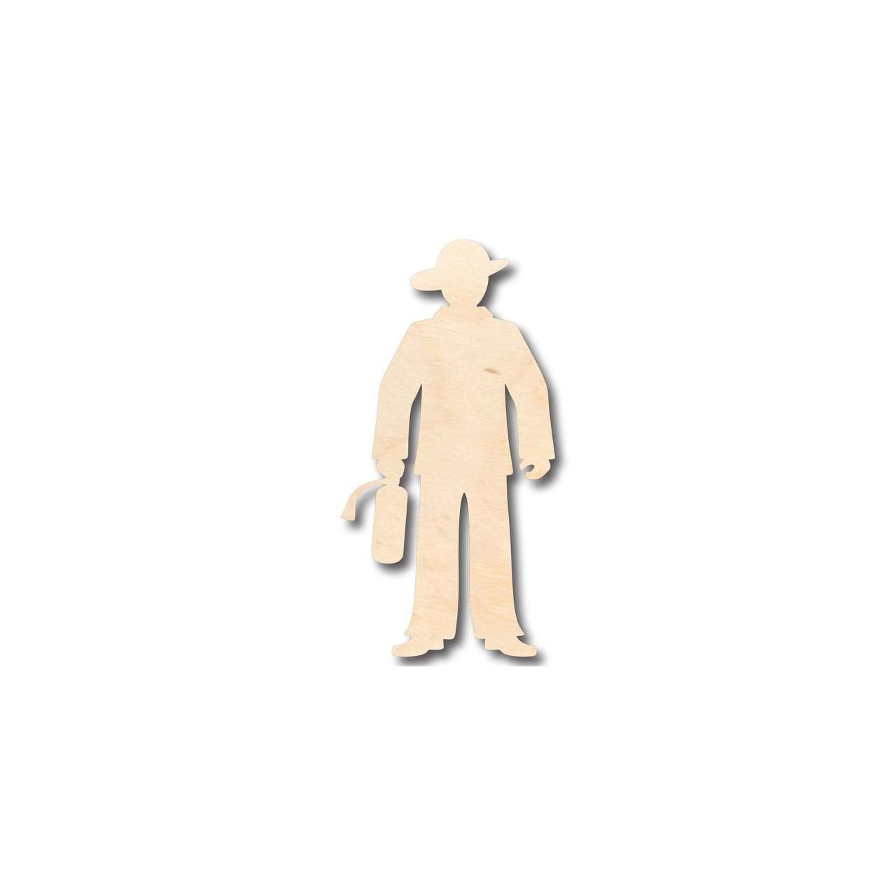 Unfinished Wood Firefighter Fireman Shape - Craft - up to 46" DIY