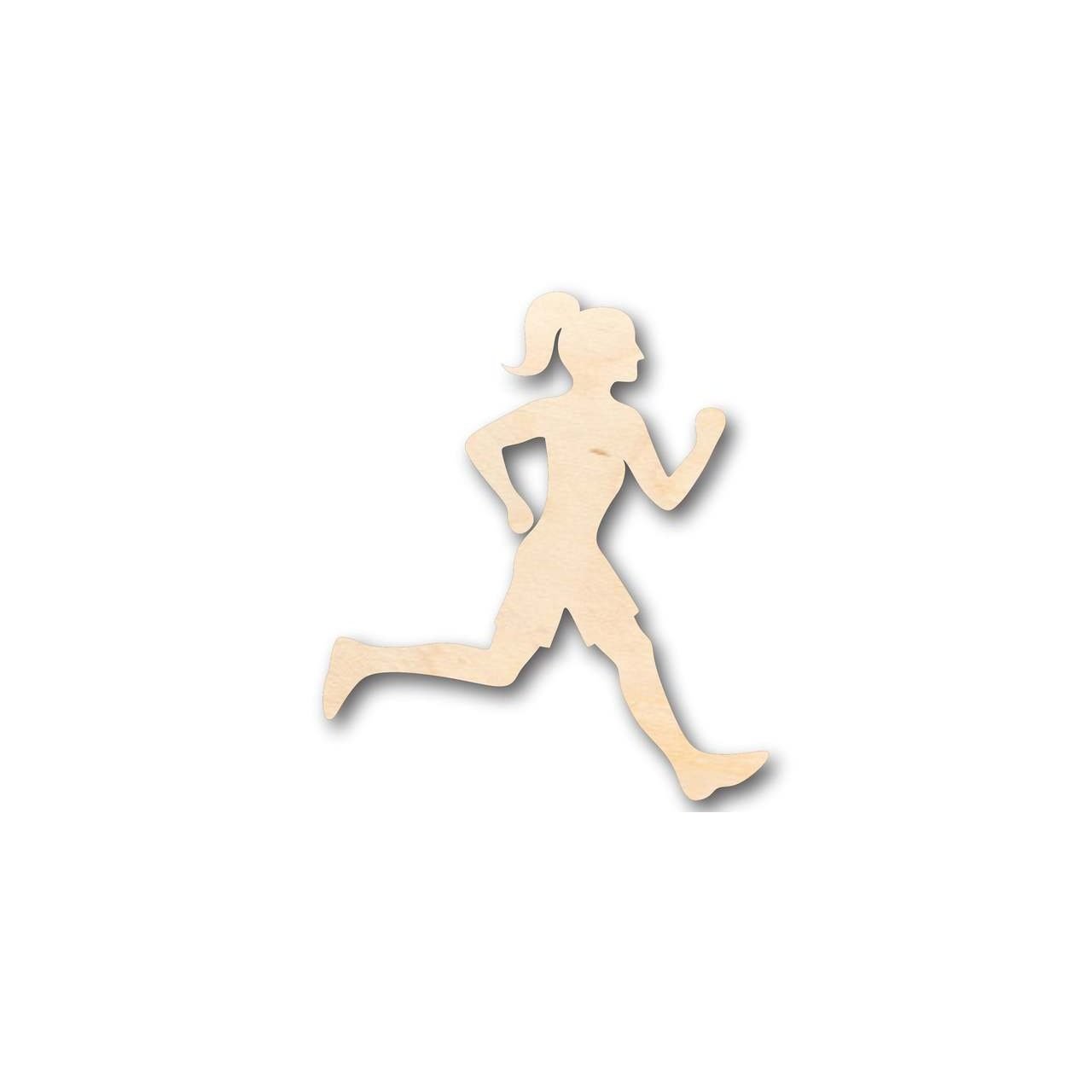 Unfinished Wood Running Girl Shape - Track Cross Country - Sports - Room Decor - up to 46" DIY